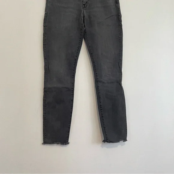 MOTHER DENIM High Waisted Looker Ankle Fray Gray High Rise Cropped Skinny Jeans - Picture 6 of 16